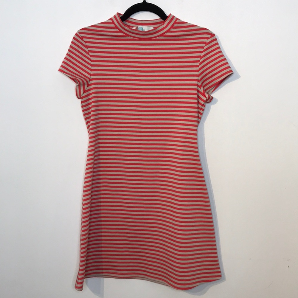 Free People beach mock neck stripes mini dress